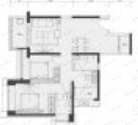 2室2厅2卫建面100m²西南户型图