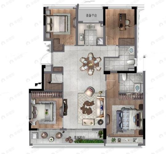 蓝城慧园4室2厅2卫户型图