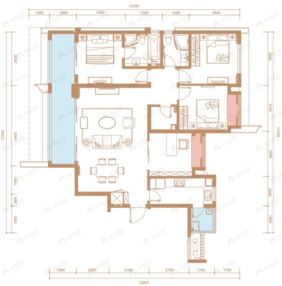 云上观邸4室2厅2卫户型图