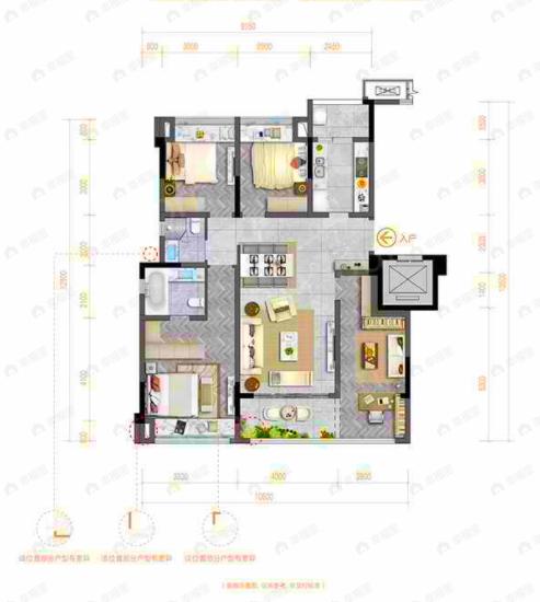 北辰香麓4室2厅2卫户型图