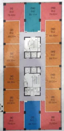 1室1厅1卫建面69平户型图