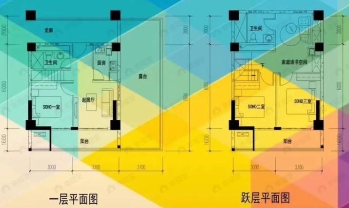 西安国际美术城3室2厅2卫户型图