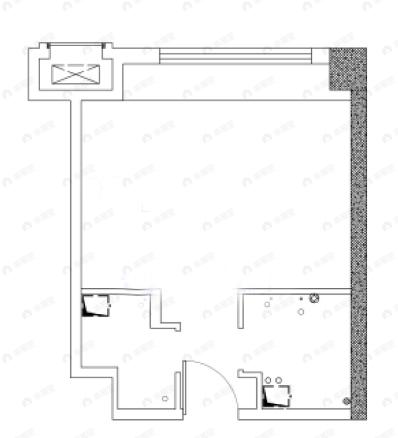 1室1厅1卫建面45平户型图