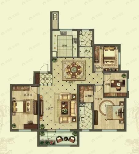金沙滩壹号4室2厅2卫户型图