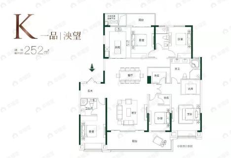 楚天都市·御湖一品5室2厅3卫户型图