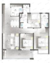 七彩国际社区3室2厅2卫户型图
