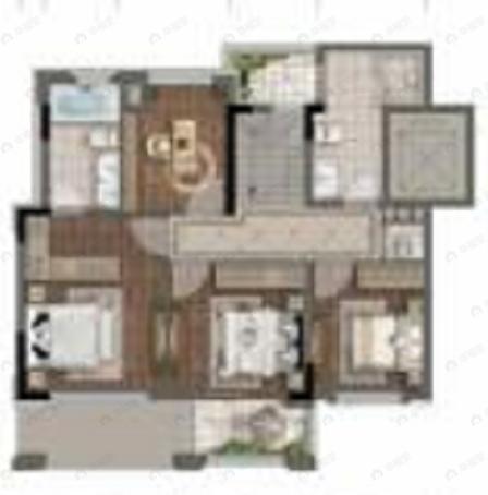 4室2厅3卫建面193平户型图