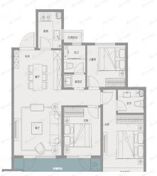 3室2厅2卫建面102平户型图