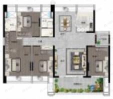 4室2厅2卫建面136平南|北户型图