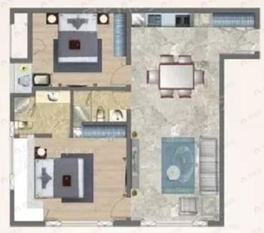 奥山光谷世纪城2室2厅2卫户型图