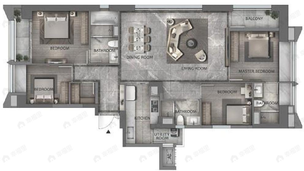 合景泰富天銮4室2厅3卫户型图