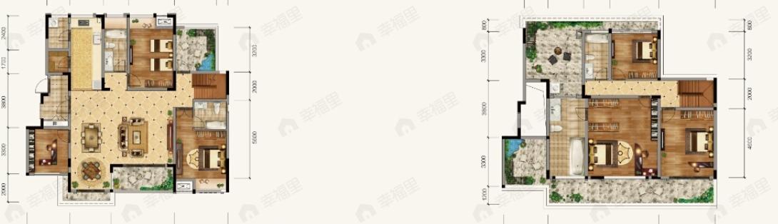 鹏润鹿山台5室3厅2卫户型图
