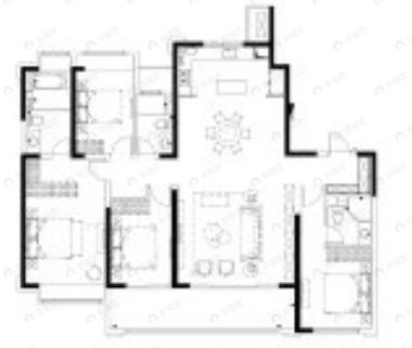 万科金域蓝湾4室2厅3卫户型图