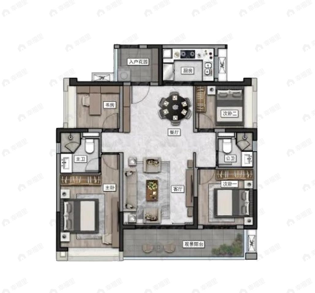科苑壹号4室2厅2卫户型图