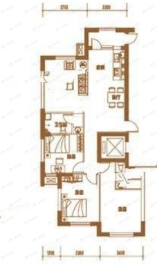 3室2厅2卫建面131平户型图