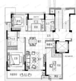 大家满园山色3室2厅2卫户型图