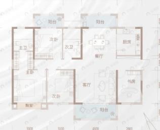 舜元臻园4室2厅2卫户型图