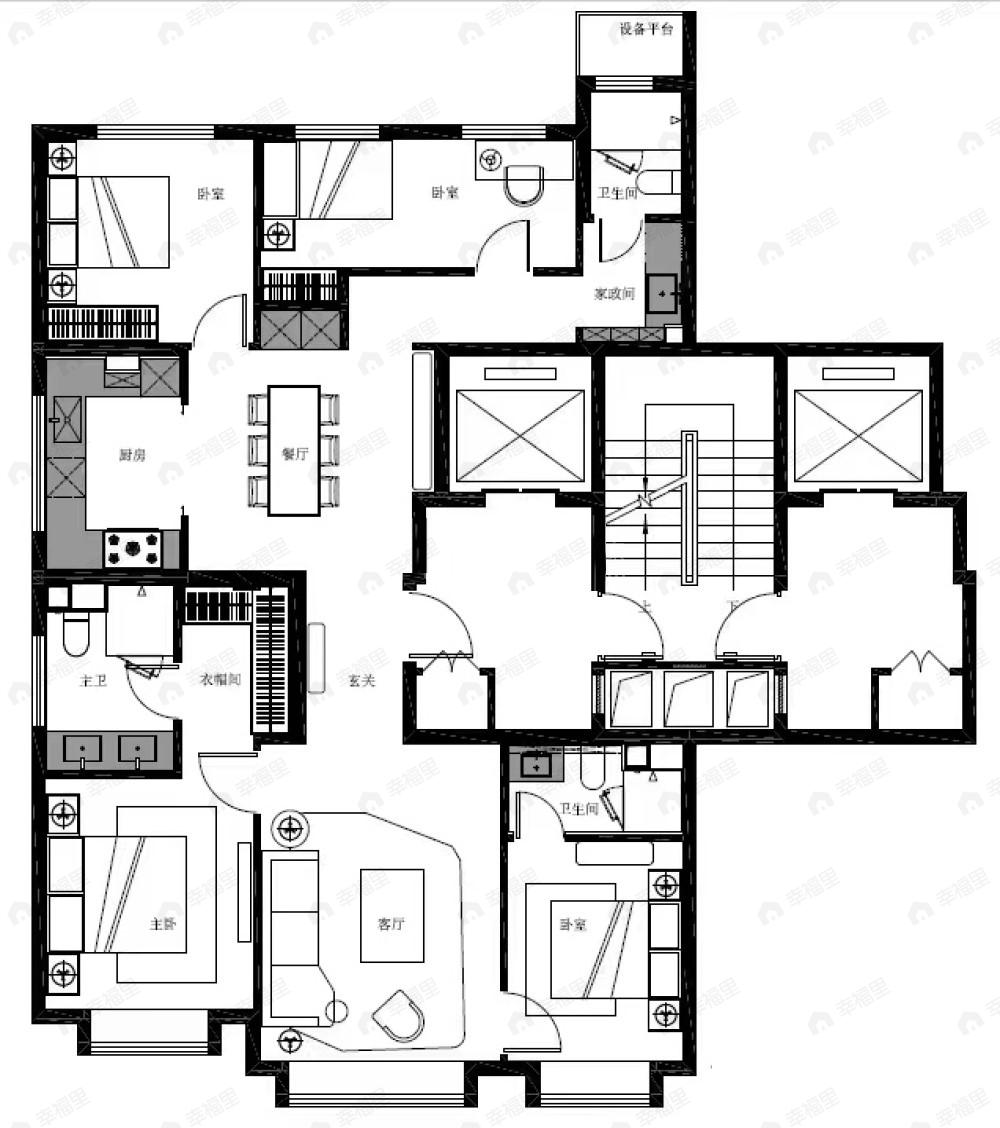 懋源煜泽台4室2厅3卫户型图