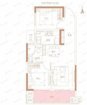 润泓锦园2室2厅1卫户型图