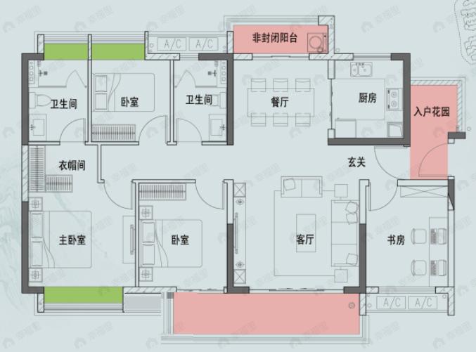 融创鼎湖府4室2厅2卫户型图