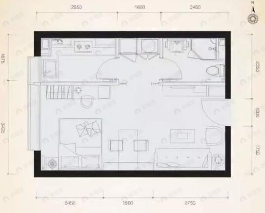 东亚尚品台湖1室1厅1卫户型图