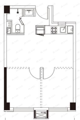 五矿新里2室1厅1卫户型图