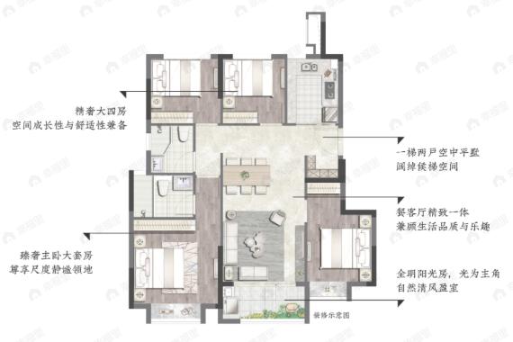 联发臻华府4室2厅2卫户型图