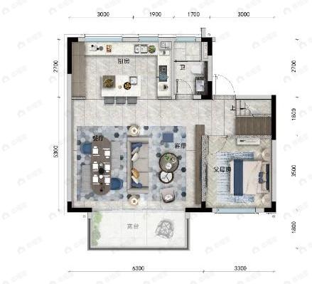 4室2厅3卫建面139m²南户型图