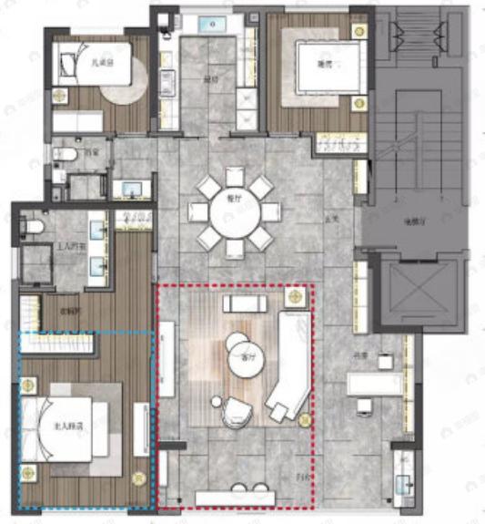 俊发生态半岛3室2厅2卫户型图