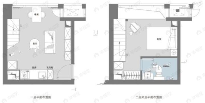 绿地泊悦1室2厅1卫户型图