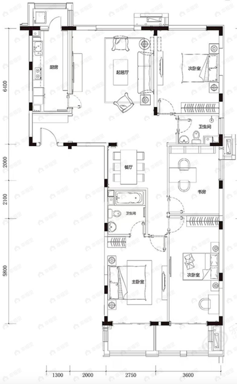 紫金印象4室2厅2卫户型图