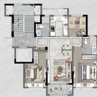正荣鹤亭熙青府3室2厅2卫户型图