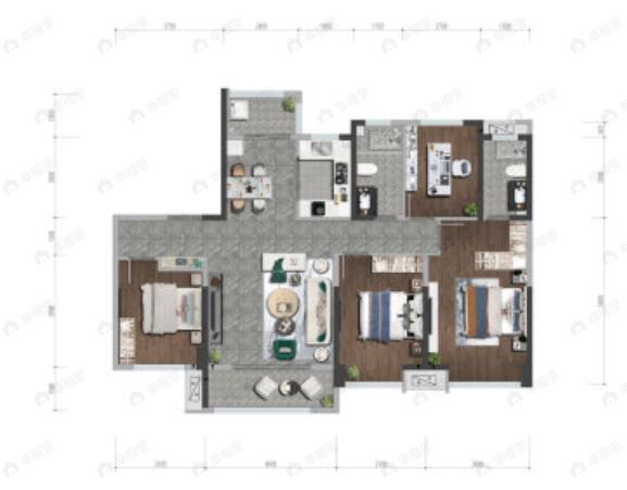 上河雲璟4室2厅2卫户型图