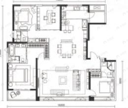 中粮奥体壹号4室2厅3卫户型图