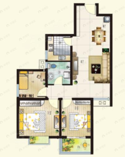 金恒基金帝城3室2厅1卫户型图