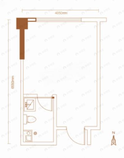 中粮悦尚锦云公寓1室1厅1卫户型图