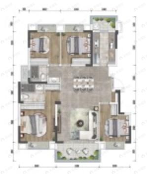 同森锦逸名邸4室2厅2卫户型图