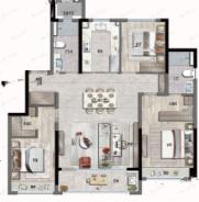 绿城文澜锦园3室2厅2卫户型图