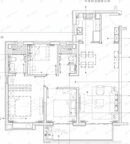 国润当代境MOMA3室2厅2卫户型图