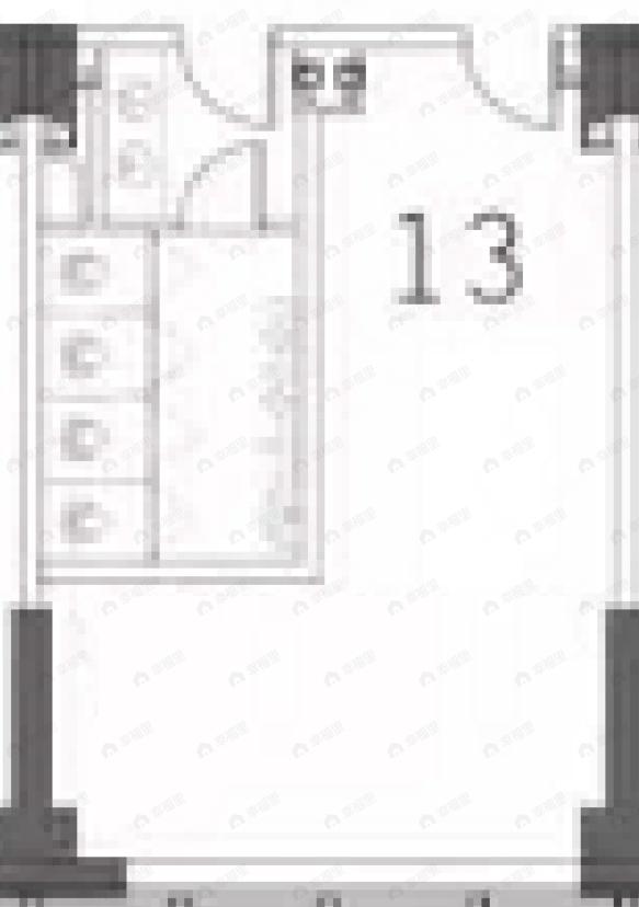 中南云境1室1厅1卫户型图