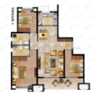 千禧城3室2厅2卫户型图