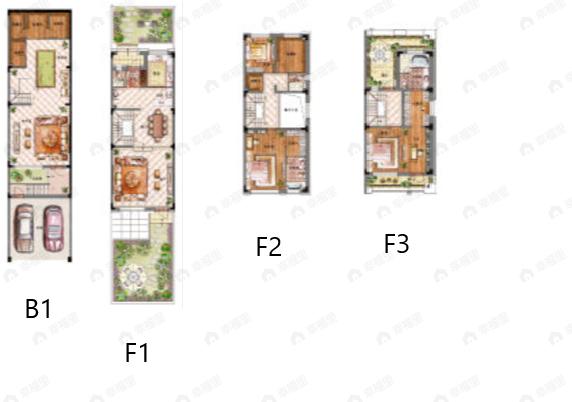 4室2厅4卫建面345m²北|南户型图
