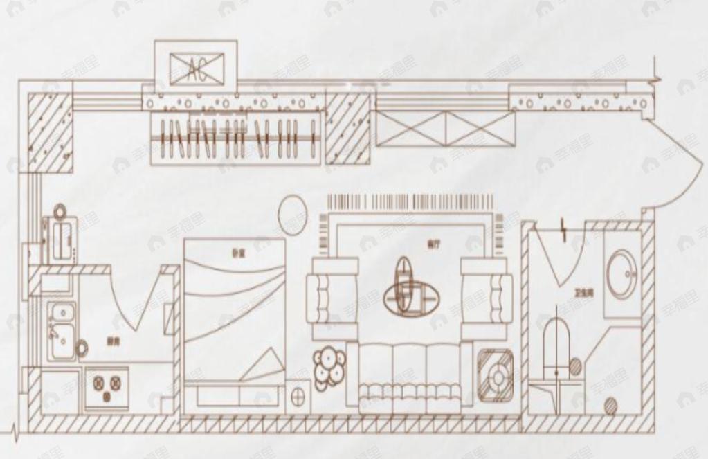 金色港湾1室1厅1卫户型图