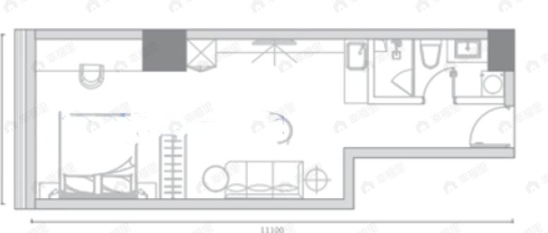 元谷1室1厅1卫户型图
