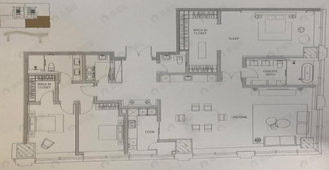 3室2厅3卫建面292平户型图