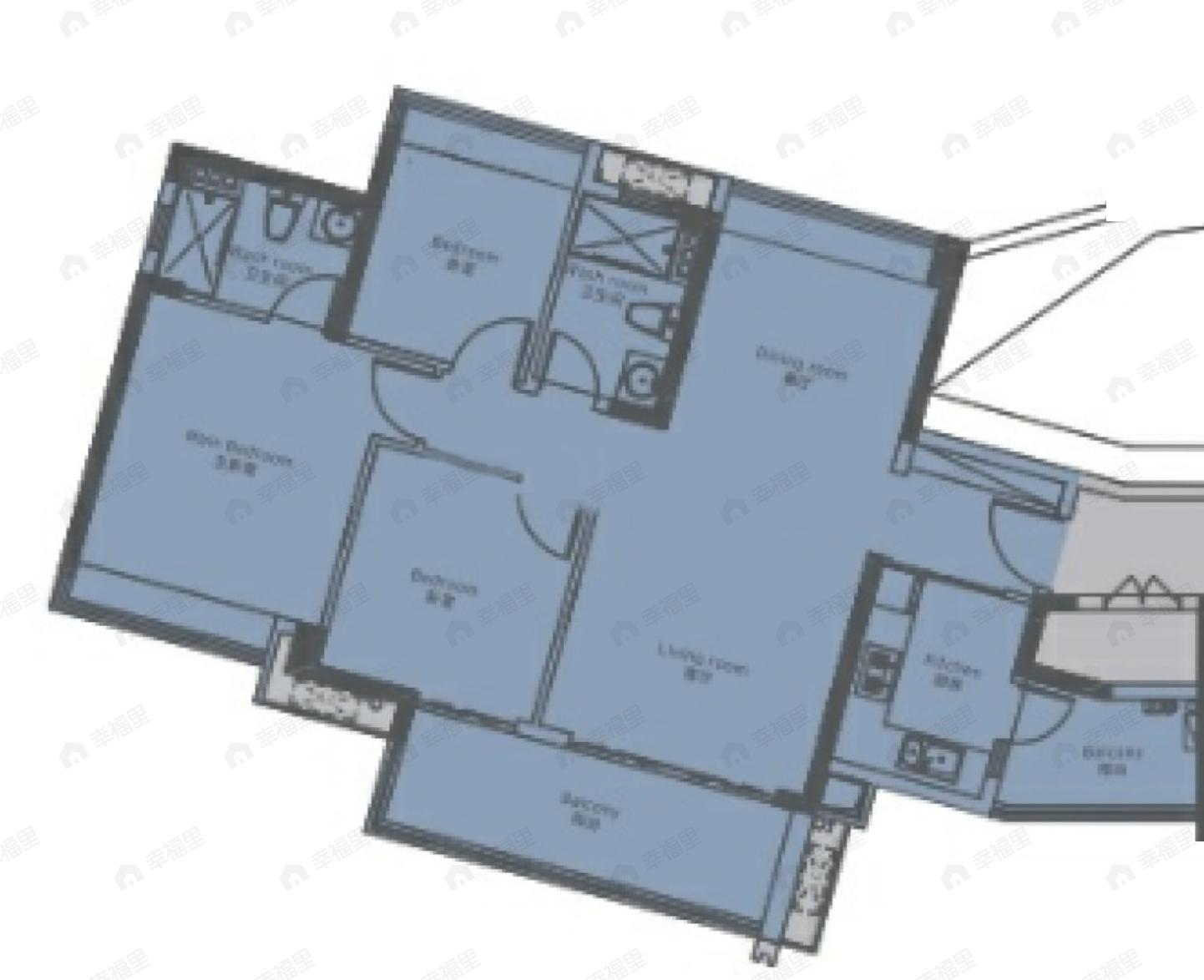 3室2厅2卫建面116平西南户型图