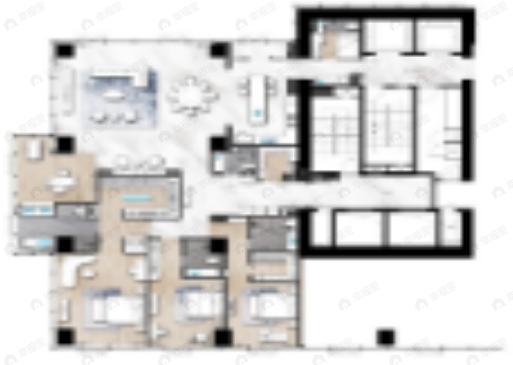 5室2厅5卫建面375平户型图