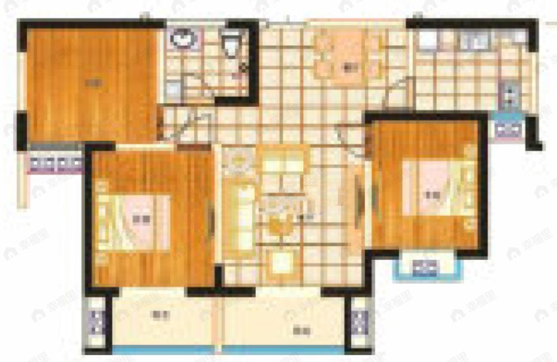 桃苑红杉郡2期3室2厅1卫户型图