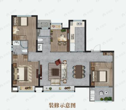 海晟大学府4室2厅2卫户型图