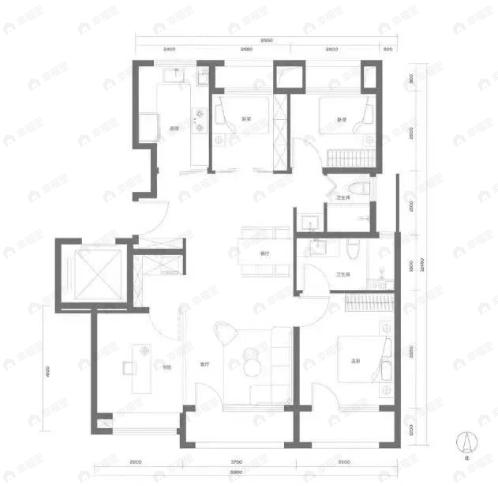 招商•臻园4室2厅2卫户型图